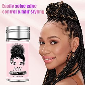 AnWoor Cera en Barra para el Cabello, Pomada para el Cabello Suave y Liso en Barra para Pelucas No Grasosa para Peinar el Cabello