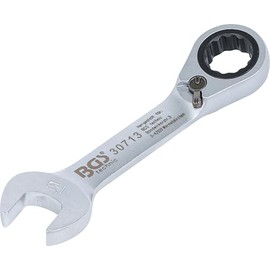 BGS 30713 Ratchet ring wrench, short, 13 mm