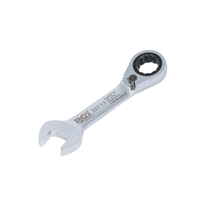 BGS 30713 Ratchet ring wrench, short, 13 mm