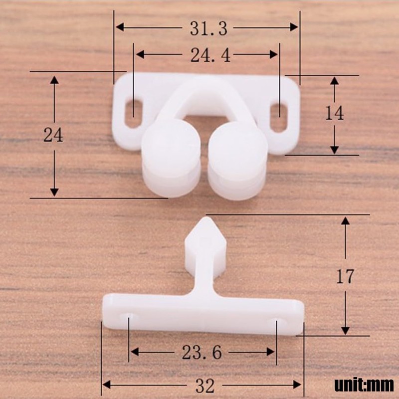 3Pcs White Marine Boat Ball Catch Door Cupboard Spring Back
