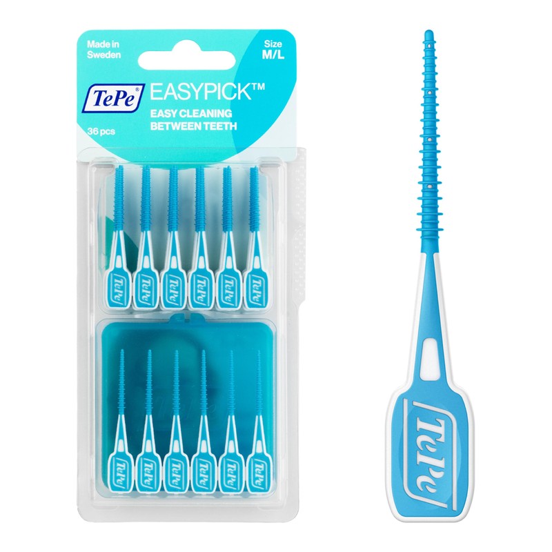 TePe TePe EasyPick Toothpicks, Blue, ISO M-L, 36pcs, plaque remover,