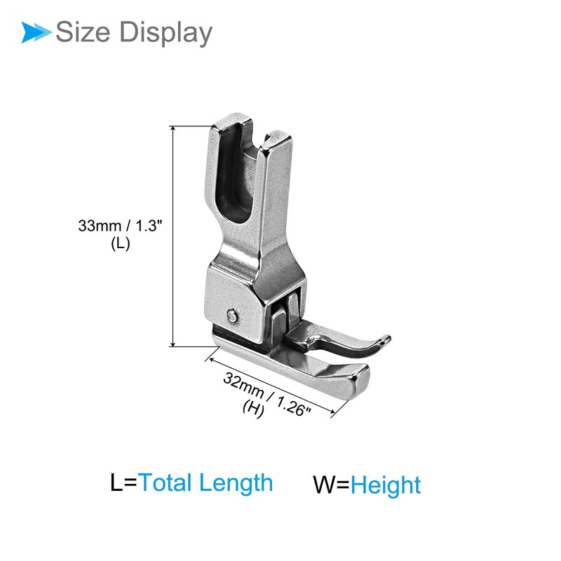 CoCud Left Compensating Presser Foot, Left Guide 1/16", Edge Guide