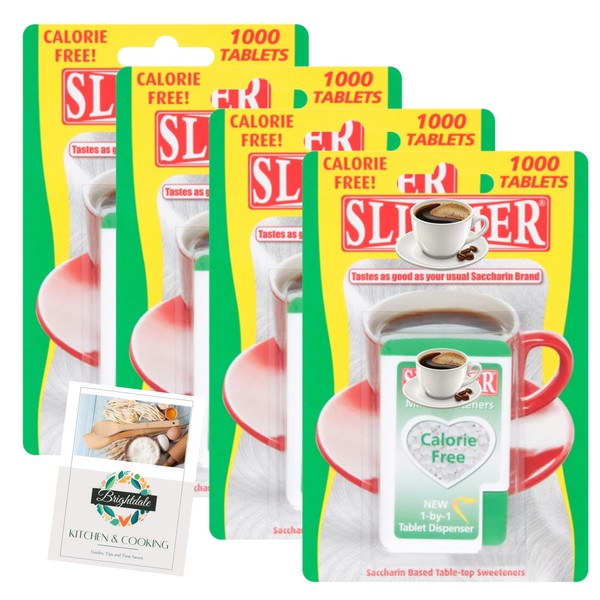Sweetener Bundle with Slimmer Calorie-Free Sweetener Tablets 1000-Count 4 Pack