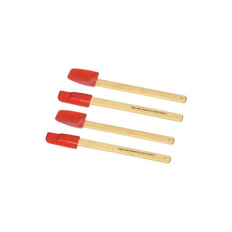 Norpro Mini Spatula Set, Red (4-Pack)