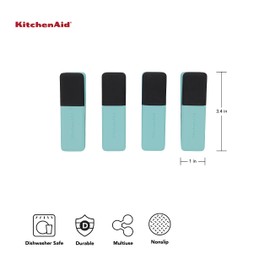 KitchenAid Small Bag Clips, Set of 4, Aqua Sky