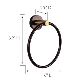 Design House 582767-BGD Kelton Towel Ring Matt Black and Satin Gold