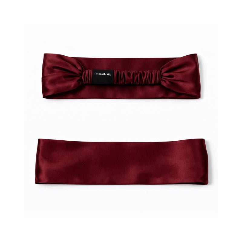 Casa Della Silk Elan Mulberry Silk Headband – Bordeaux Red