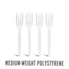 Perk Polystyrene Fork, Medium-Weight, White, 300/Pack (PK56401)