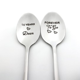 16th Anniversary Spoon Gifts for Couples 16th Wedding Anniversary Spoon Gifts for Him Her 16 Year Anniversary Present for Husband Wife Boyfriend Girlfriend Valentines Day Birthday