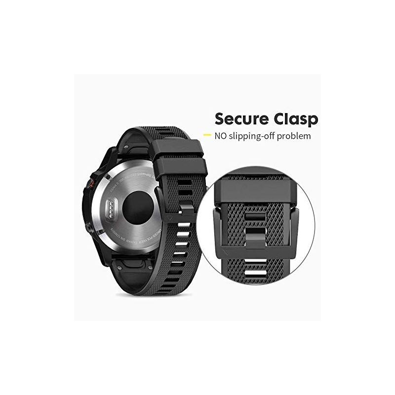 NotoCity Compatible Fenix 5 Band 22mm Width Soft Silicone Watch