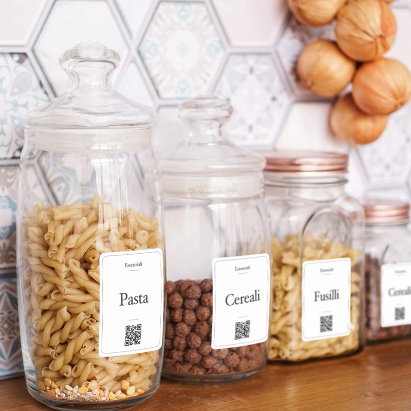 Febio 32 PCS Pantry Kitchen Jar Labels Elegant Waterproof Material