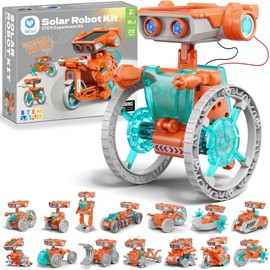 Sillbird 15-in-1 Solar Roboter Kinder Spielzeug, Solar und batteriebetriebener Motor mit Doppelantrieb, Experimentierkasten Geschenk für Jungen Mädchen ab 8 9 10+ Jahren （212 Stücke）