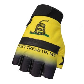 Hot Leathers GVM3011 Leather Don't Tread on Me Fingerless Gloves - X-Large