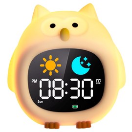 HOTUT Kids Sleep Training Clock With Night Light - 6 Sleep Sound Machine, Time to Wake With Snooze for Toddlers
