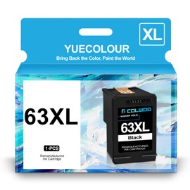 63xl Black Ink Remanufactured 63XL Ink Replacement for HP 63 63 XL High-Yield for HP OfficeJet 3830 4650 5255 5258 Envy 4512 4520 DeskJet 1112 1110 3630 3632 3634 Printer (1 Black)