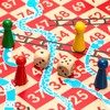 Yellow Mountain Imports 2-in-1 Reversible Wooden Snakes and Ladders, Ludo