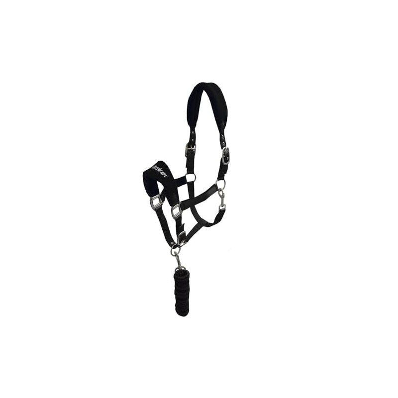 John Whitaker Unisex Club Headcollar and Lead Rope Set Black