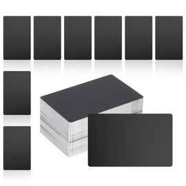 sourcing map 200Pcs Metal Business Card Blanks,1/64" Thick 3.4x2 Black Matte Aluminum Laser Engraving Materials Unique Cards for DIY Name Cards,Credit,Luggage Tags