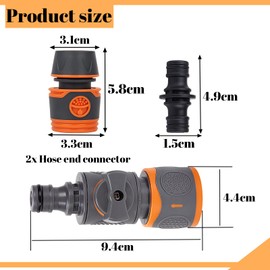 Garden Hose Connectors and Fittings Set,Double Male Hose Connectors-2Pcs End Quick Connectors for Hose Pipe Fitting 1/2" Plastic Tap Connector-Garden Regulator Valve Fitting Connect Adaptor Tool