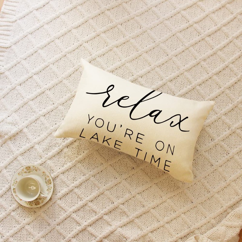 Ogiselestyle Relax You're on Lake Time Throw Pillow Cover, 12