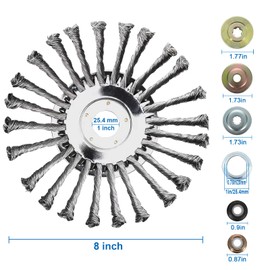 8 Inch Steel Wire Weed Eater Blades, Universal Weed Eater Attachments, Brush Cutter Trimmer Blade with Universal Adapter Kits, Unbreakable Wired Weed Eater Head Replacement for Removing Moss Weed Rust