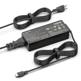 Cargador USB C para portátil de 100 W, cargador rápido compatible con Lenovo ThinkPad, Yoga, HP, Asus, Acer, Dell, MSI, MacBook Pro/Air Laptops y tabl