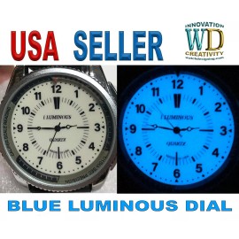 Watch Designing Wrist Men's Watch Sport Luminous Full BLUE LUME Dial 49mm Silver CASE 3atm