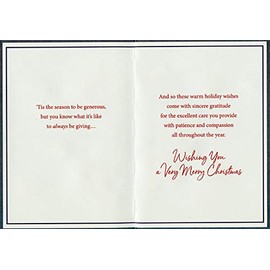 Designer Greetings Bouquet of White and Red Flowers Adult Caregiver Christmas Card