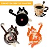 RIKONDA Hand Woven Cat Butt Coasters - 3 Pack Organic