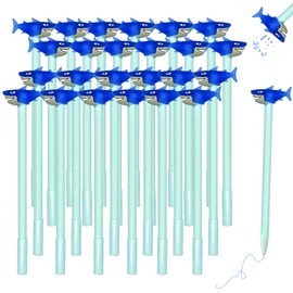 CAIJ Erasable Gel Pen Shark Thermal Sensitive Ink 0.7 mm Tip Diameter 15 cm Length Blue Ink Pack of 24
