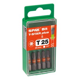 SPAX-BIT T-STAR plus T25, 6,4 x 25 mm, 5 pieces in the can - 5000009182259