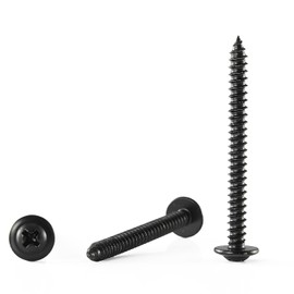 GOHODOMINO #8×2" Wood Screw 100Pcs Alloy Steel Standard Thread Truss Head Fast Self Tapping Screw Black Oxide