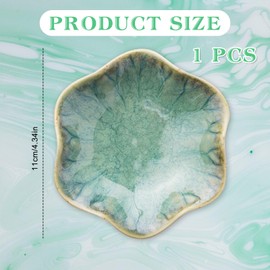 Ceramic Jewelry Dish, Decorative Trinket Tray, Small Ring Dish, Trinket Key Tray, Jewelry Tray, Jewelry Plate, Key Bowl, Ceramic Trinket Dish Gift for Women and Girls (Green)