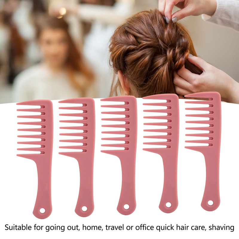 5Pcs Hairdressing Wide Tooth Comb Anti Static Ergonomic Handle Safe