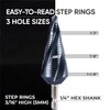 toolant Four Spiral Flute Cobalt Step Drill Bit(Pro), 1/4"-1-1/8" Impact