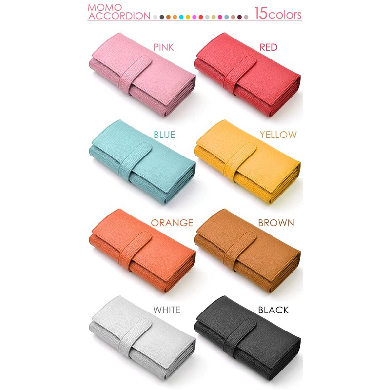 MOMO AN-469 Women's Accordion Wallet Long Card Wallet, 8. Black