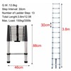 Telescoping Ladder 12.5FT Stainless Steel Extension Ladders Heavy Duty Collapsible