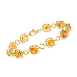 Ross-Simons Oval Gemstone Bracelet in 18kt Gold Over Sterling