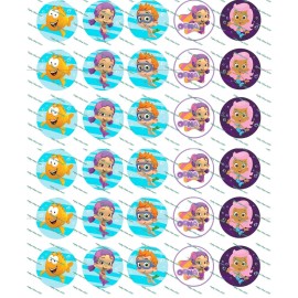 Crafting Mania LLC 30 Precut 1" Bubble Guppies Bottle cap Image Set 1