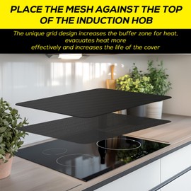 FLASLD Fireproof Electric Stove Top Cover, Heavy Duty Double 29.5×21 Inches Pad for Glass Top Stove, Heat Resistant GlassTop Stove Mat, Kitchen Flat Cooktop Protector for Cat