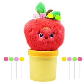Cojín de cactus y organizador de costura, soporte magnético para alfileres, diseño de maceta con cinta métrica, dedal, agujas, enhebrador de agujas, kit de herramientas de costura para artesanos y