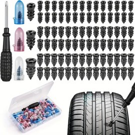 84-Piece Tire Repair Rubber Nail Kit with Screwdriver