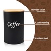XHNKEG Airtight Coffee Canister, Black Coffee Beans Storage, 500 ml,