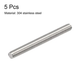 sourcing map 5Pcs M8 x 80mm Fully Threaded Rod 304 Stainless Steel Right Hand Threads