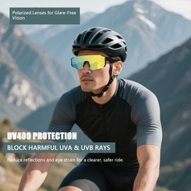 3 Pack Sport Sunglasses for Men Women Lightweight Mirrored Polarized Cycling Goggles UV400 Safety Glasses (A)