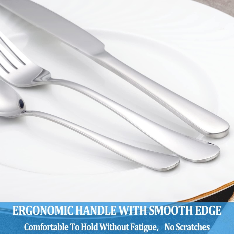 Teaspoon Set,16 Piece 6.7" Spoons Silverware, Premium Food Grade Stainless