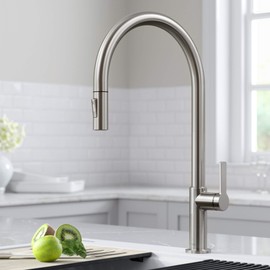 Kraus KPF-2821SFS Oletto High-Arc Single Handle Pull-Down Kitchen Faucet, 21 Inch, Spot Free Stainless Steel