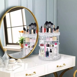 RIVERSOFY Organizador Giratorio De Acrílico Transparente  P/maquillaje