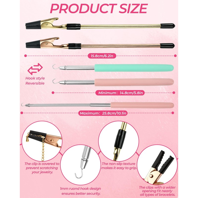 4 PCS Bracelet Helper Tool, Quick Release Fastener Helpers Tool