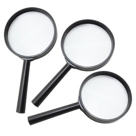 com-four® 3 x Magnifying Glass Reading Aid – Real Glass Magnifier – Glass Break-proof Magnifying Glass – Hand Magnifier (Pack of 03 – Magnifying Glass)